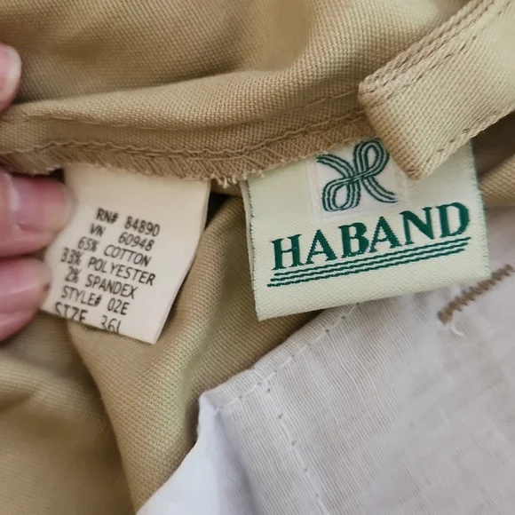 New in pkg Haband mens pants 36L - lightweight khaki - Picture 2 of 7
